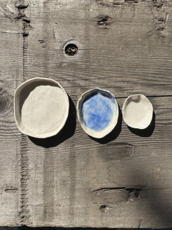 Trio of hand made porcelain mini plates