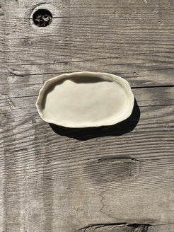 Oyster inspired hand formed porcelain mini dish