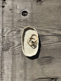 Oyster inspired hand formed porcelain mini dish