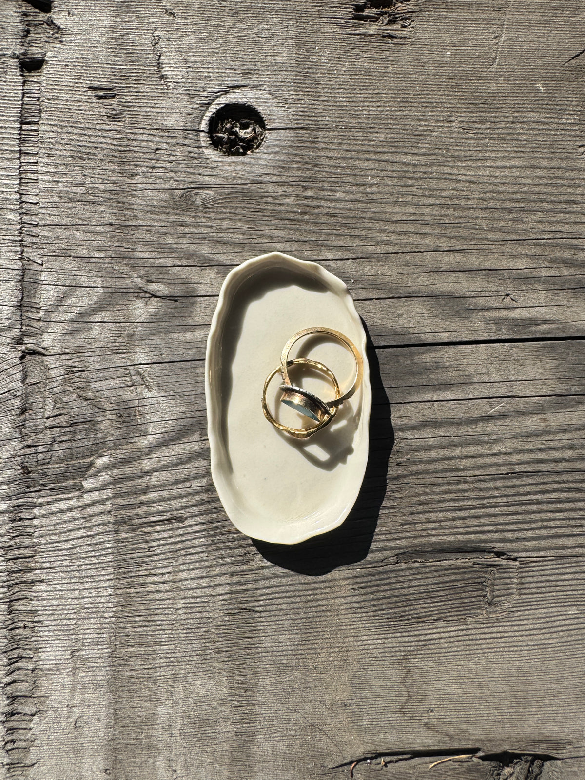 Oyster inspired hand formed porcelain mini dish