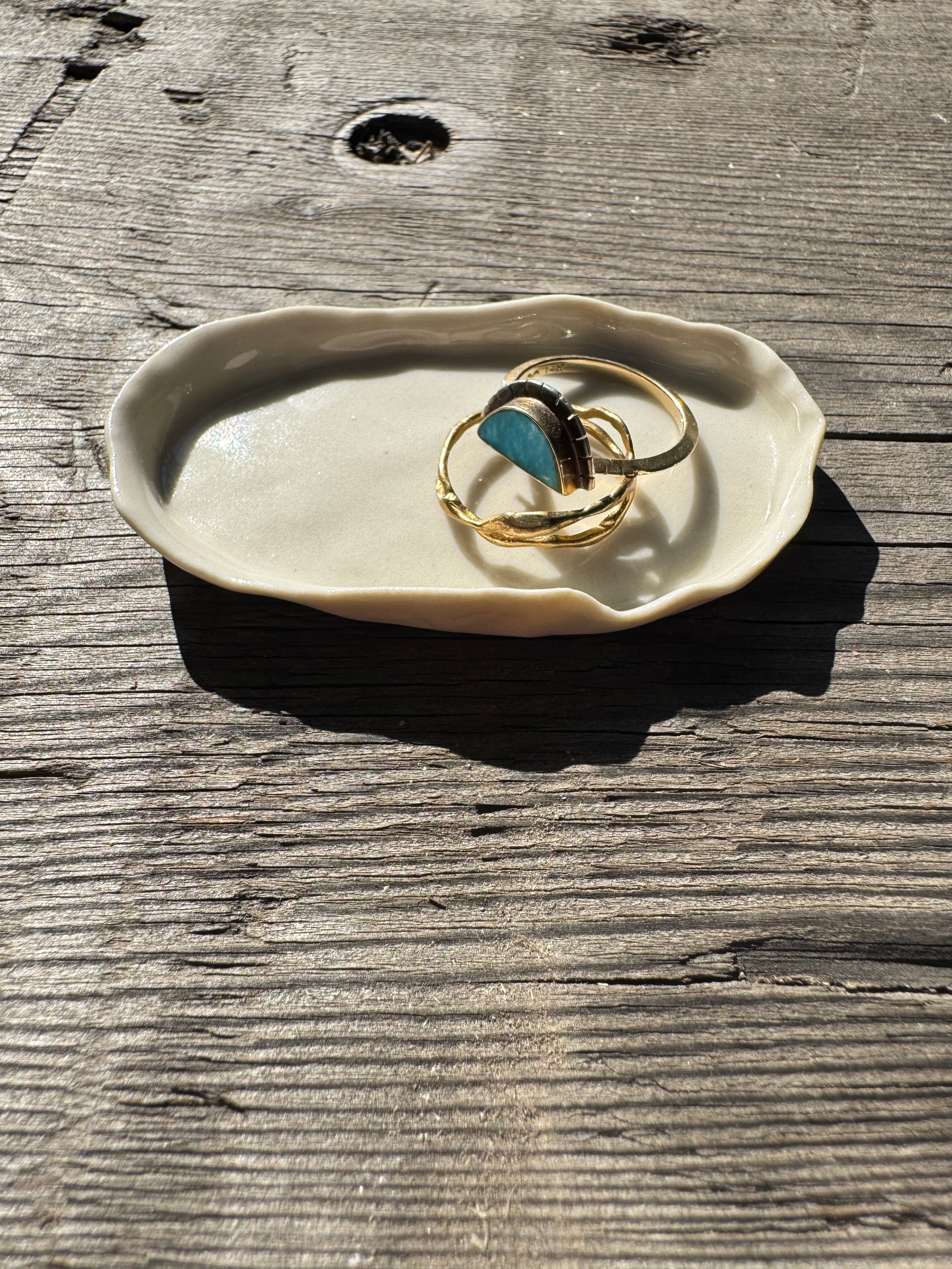 Oyster inspired hand formed porcelain mini dish