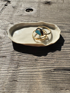 Oyster inspired hand formed porcelain mini dish
