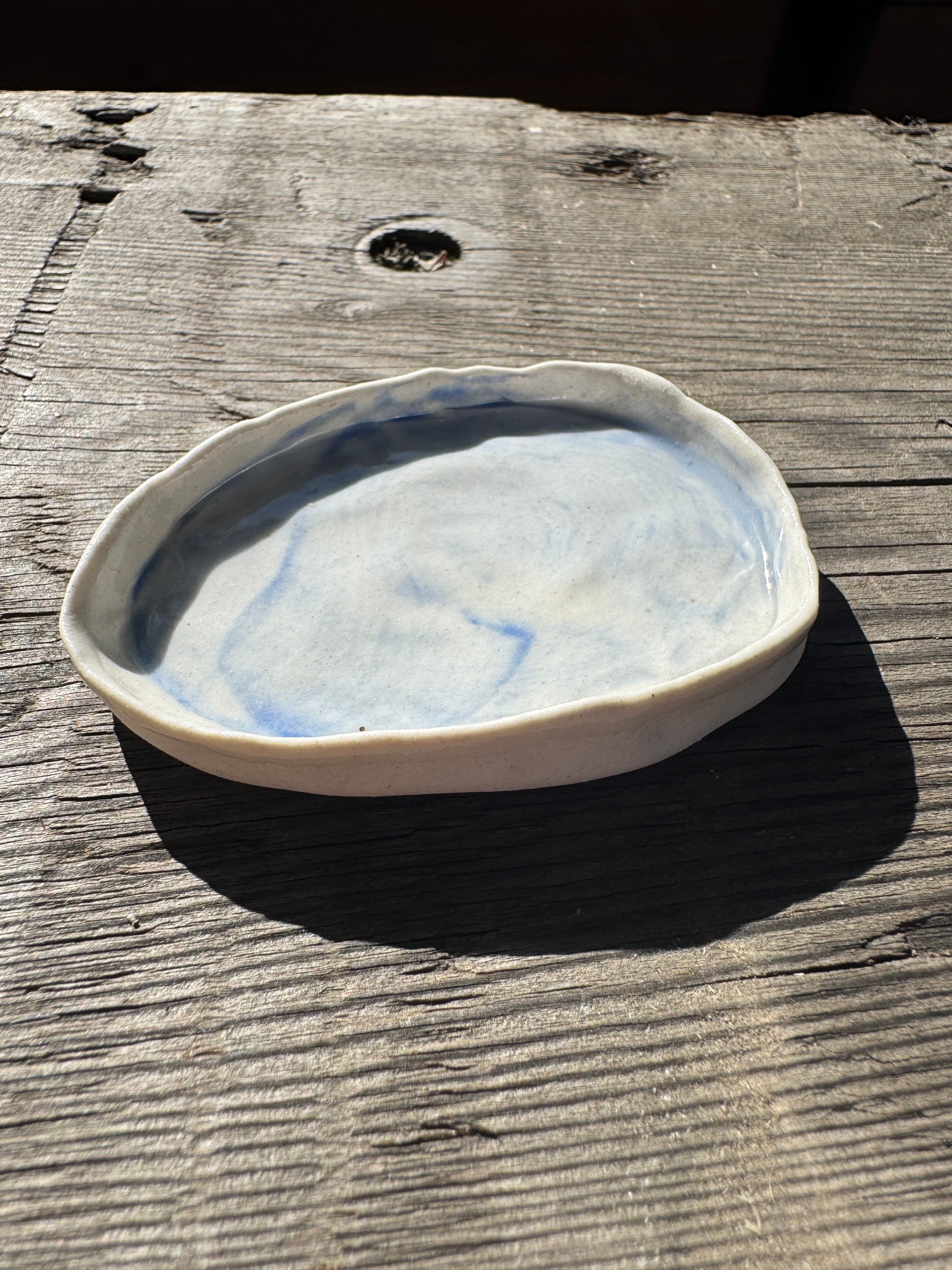 Hand formed porcelain mini plate