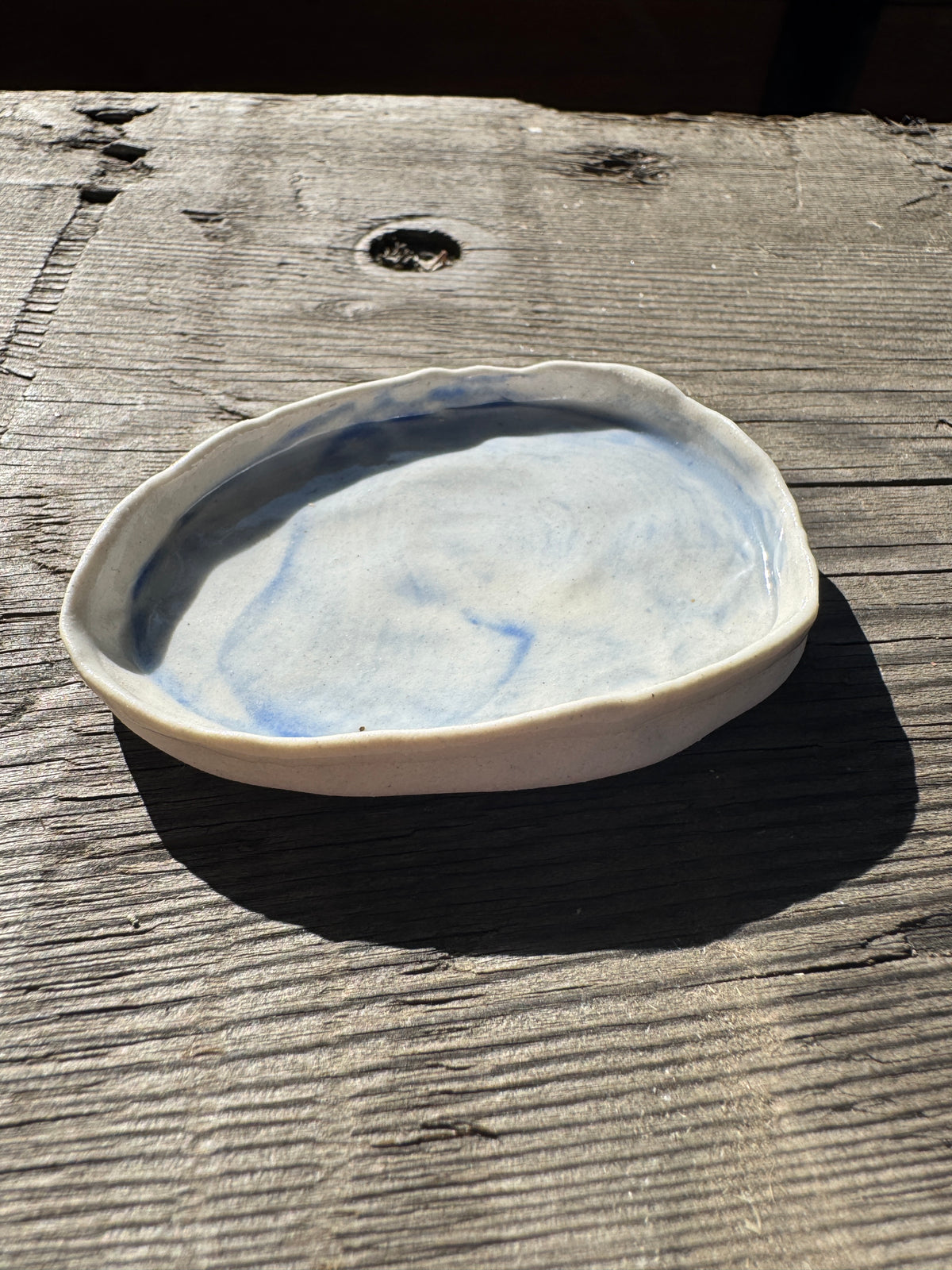 Hand formed porcelain mini plate