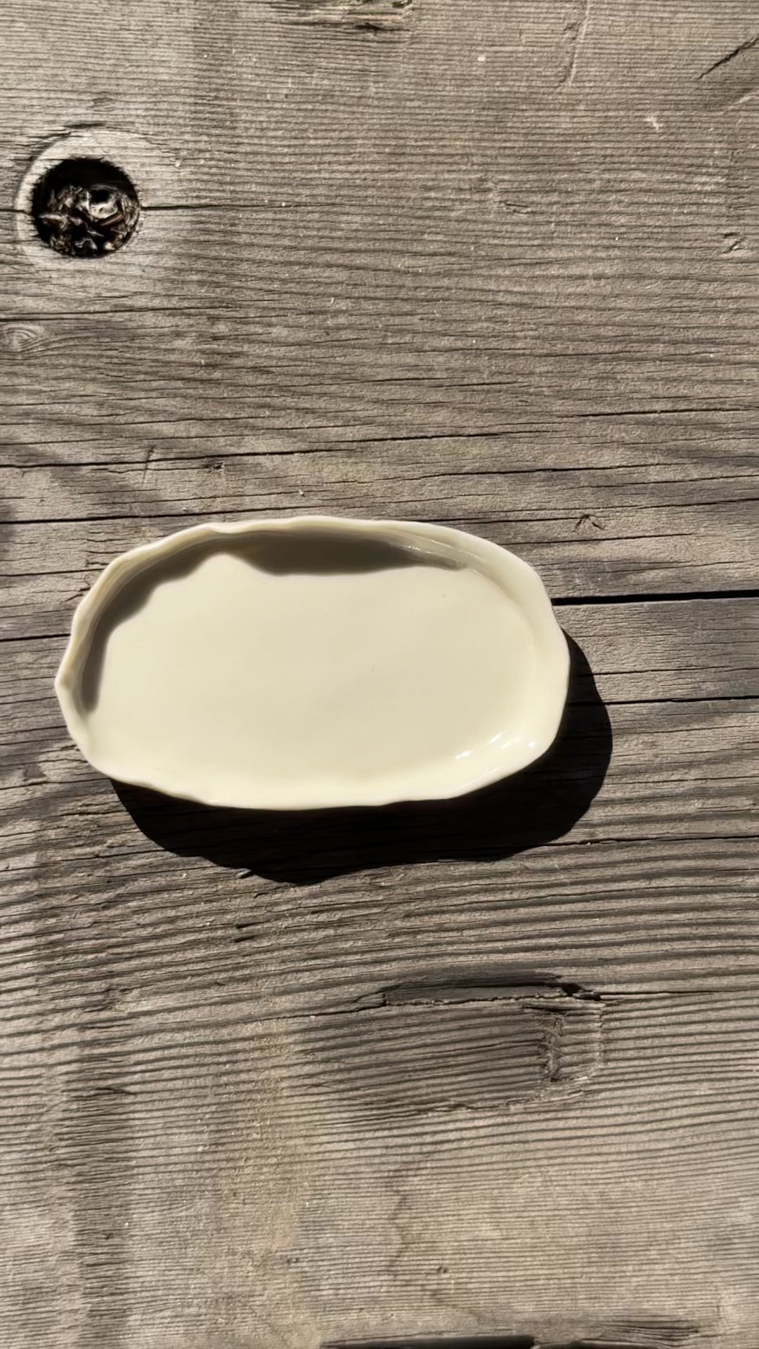Oyster inspired hand formed porcelain mini dish