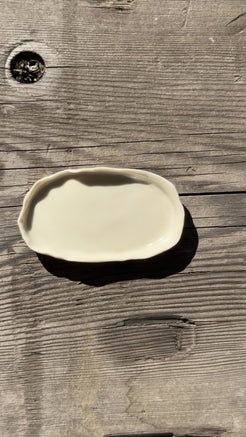 Oyster inspired hand formed porcelain mini dish